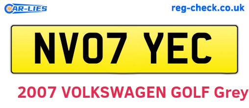 NV07YEC are the vehicle registration plates.