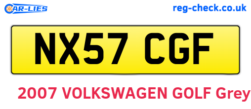 NX57CGF are the vehicle registration plates.