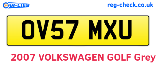 OV57MXU are the vehicle registration plates.