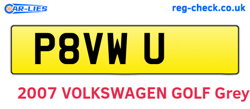 P8VWU are the vehicle registration plates.