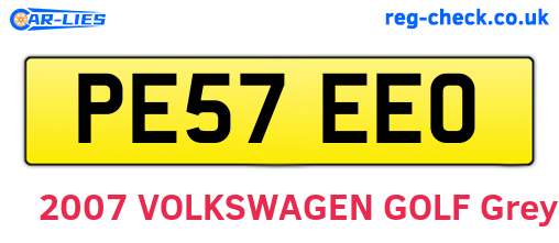 PE57EEO are the vehicle registration plates.