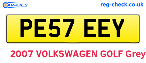 PE57EEY are the vehicle registration plates.