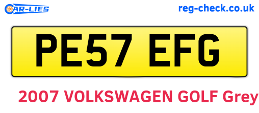 PE57EFG are the vehicle registration plates.