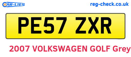PE57ZXR are the vehicle registration plates.