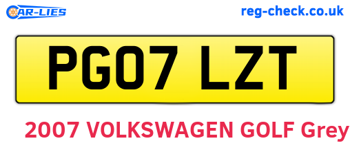 PG07LZT are the vehicle registration plates.