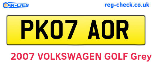 PK07AOR are the vehicle registration plates.