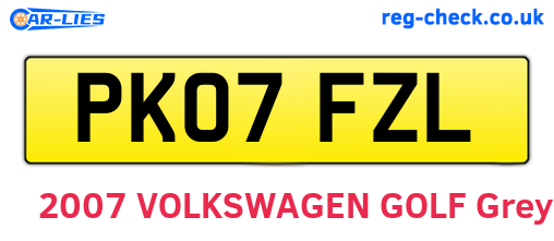 PK07FZL are the vehicle registration plates.