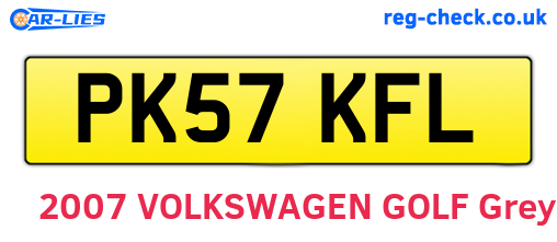 PK57KFL are the vehicle registration plates.
