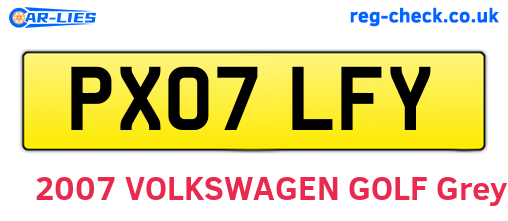PX07LFY are the vehicle registration plates.