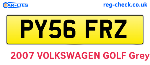 PY56FRZ are the vehicle registration plates.