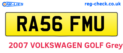 RA56FMU are the vehicle registration plates.