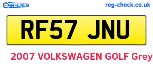 RF57JNU are the vehicle registration plates.