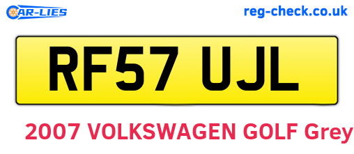 RF57UJL are the vehicle registration plates.
