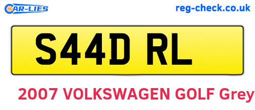 S44DRL are the vehicle registration plates.