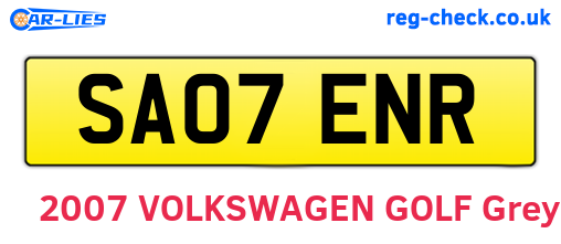 SA07ENR are the vehicle registration plates.