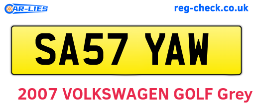 SA57YAW are the vehicle registration plates.