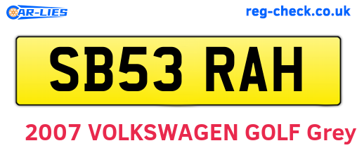SB53RAH are the vehicle registration plates.