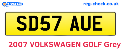 SD57AUE are the vehicle registration plates.