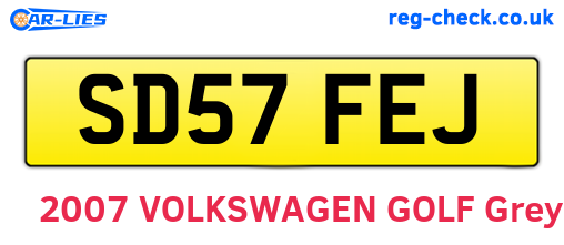 SD57FEJ are the vehicle registration plates.