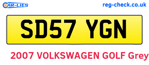 SD57YGN are the vehicle registration plates.