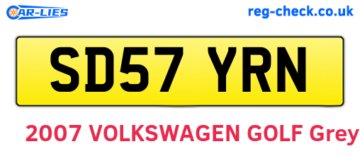 SD57YRN are the vehicle registration plates.