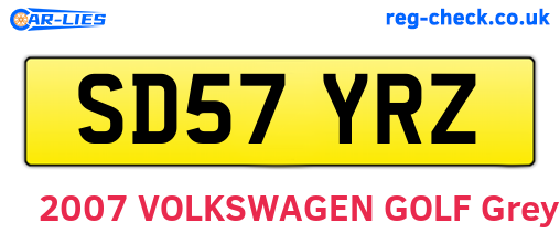 SD57YRZ are the vehicle registration plates.