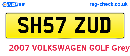 SH57ZUD are the vehicle registration plates.