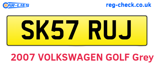 SK57RUJ are the vehicle registration plates.