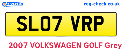SL07VRP are the vehicle registration plates.