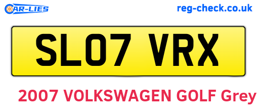 SL07VRX are the vehicle registration plates.