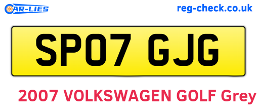 SP07GJG are the vehicle registration plates.