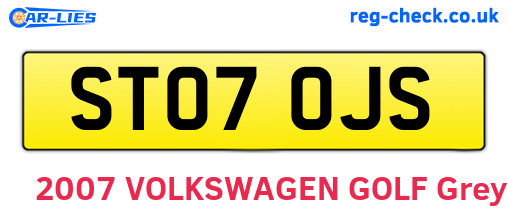 ST07OJS are the vehicle registration plates.