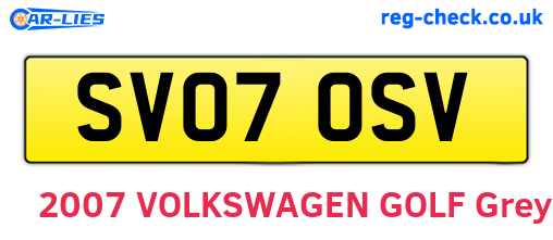 SV07OSV are the vehicle registration plates.