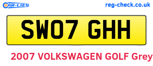 SW07GHH are the vehicle registration plates.