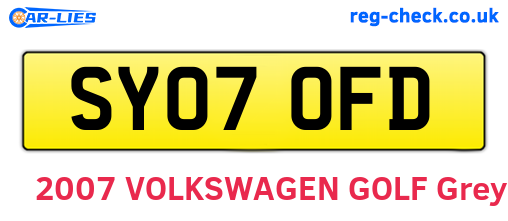 SY07OFD are the vehicle registration plates.