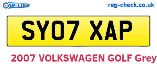 SY07XAP are the vehicle registration plates.