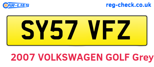 SY57VFZ are the vehicle registration plates.