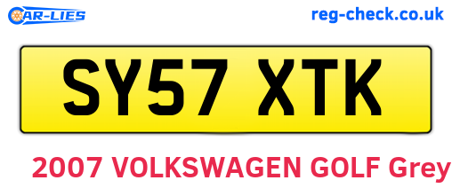 SY57XTK are the vehicle registration plates.