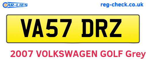 VA57DRZ are the vehicle registration plates.
