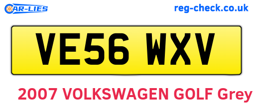 VE56WXV are the vehicle registration plates.