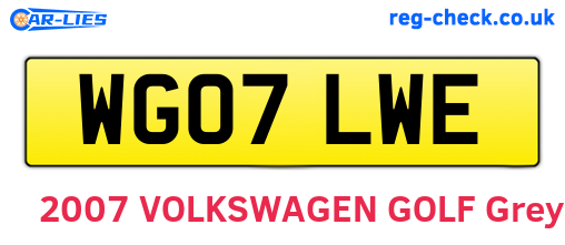 WG07LWE are the vehicle registration plates.
