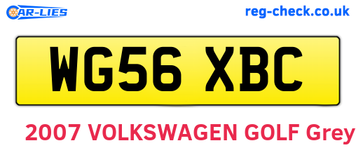 WG56XBC are the vehicle registration plates.