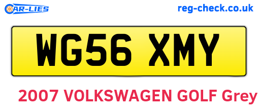 WG56XMY are the vehicle registration plates.