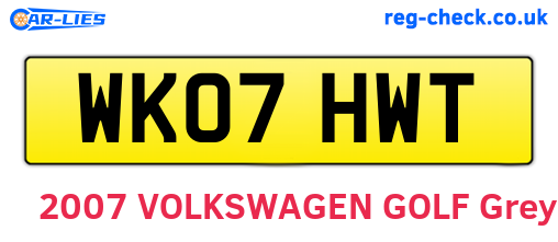 WK07HWT are the vehicle registration plates.
