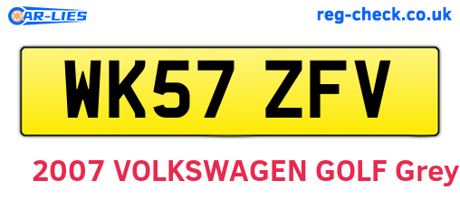 WK57ZFV are the vehicle registration plates.