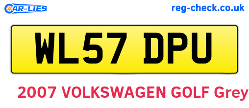 WL57DPU are the vehicle registration plates.