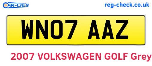 WN07AAZ are the vehicle registration plates.