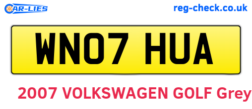 WN07HUA are the vehicle registration plates.