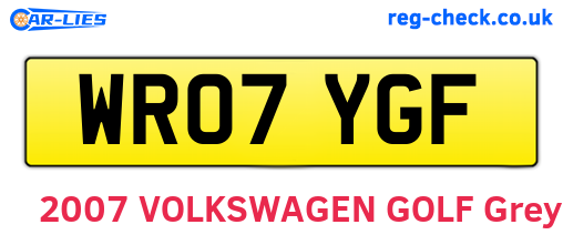 WR07YGF are the vehicle registration plates.