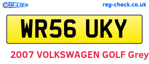 WR56UKY are the vehicle registration plates.